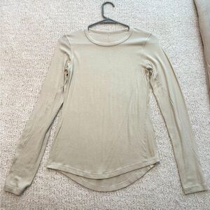 Lululemon Hold Tight Cream Long Sleeve Top